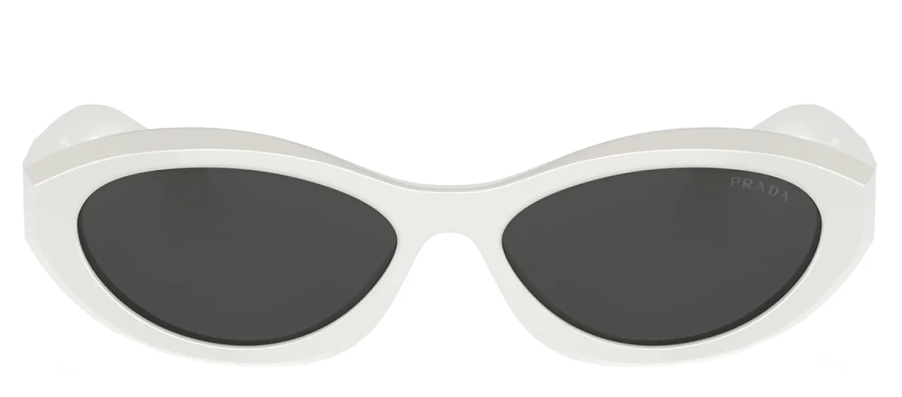 Prada PR 26ZS 17K08Z Oval Plastic White Sunglasses with Grey Lens sold by Gaffos