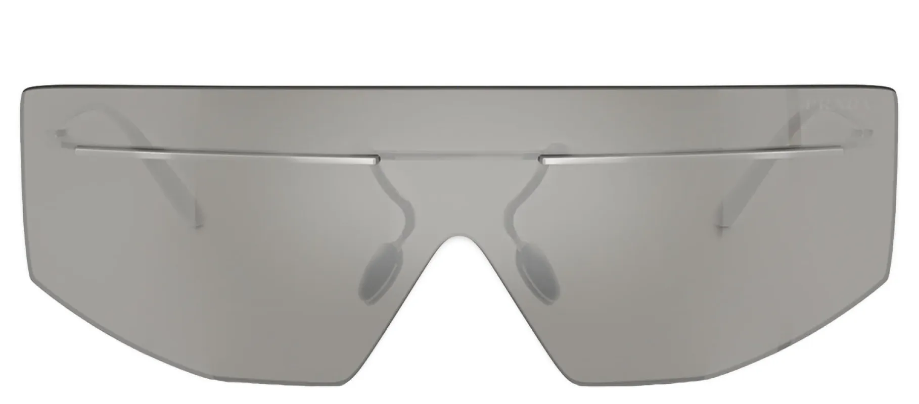 Prada PR B55S 1BC60N Shield Metal Silver Sunglasses with Grey Mirror Lens sold by Gaffos