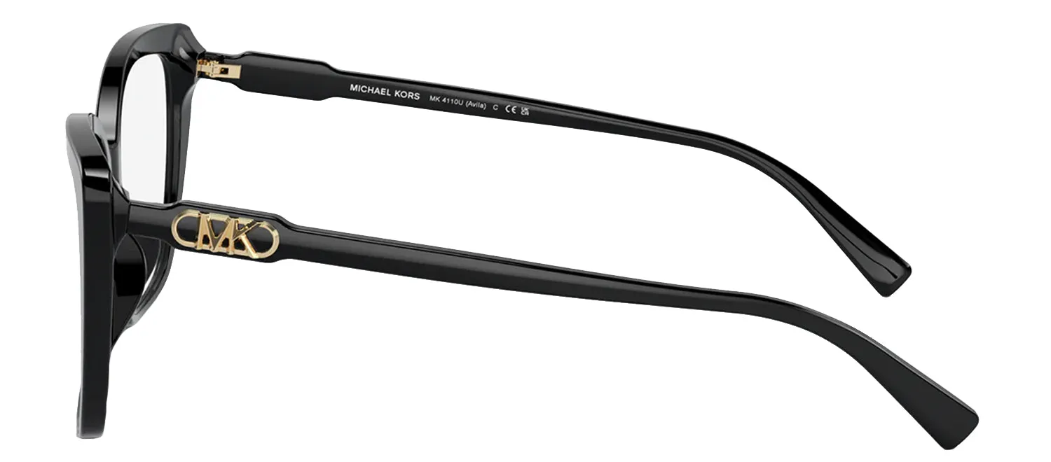 Michael Kors AVILA MK 4110U 3005 Square Plastic Black Eyeglasses with Logo Stamped Demo Lenses sold by Gaffos product image thumbnail 3
