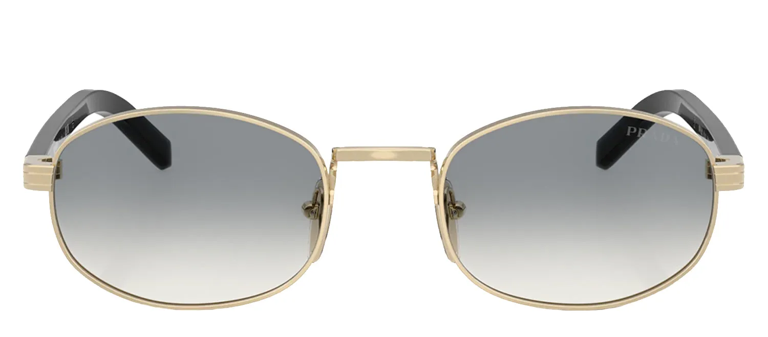 Prada PR B53S ZVN02C Oval Metal Gold Sunglasses with Grey Gradient Lens sold by Gaffos