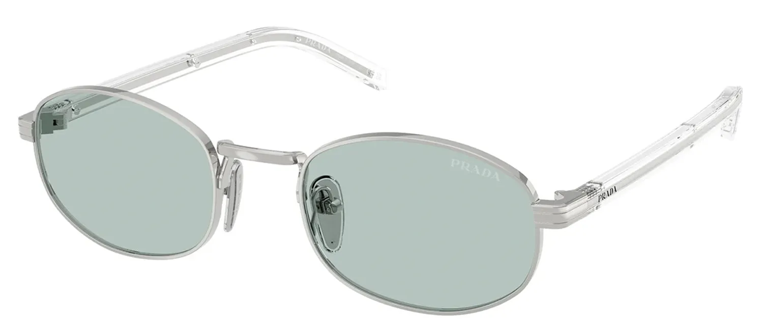 Prada PR B53S 1BC40N Oval Metal Silver Sunglasses with Blue Lens sold by Gaffos product image thumbnail 2