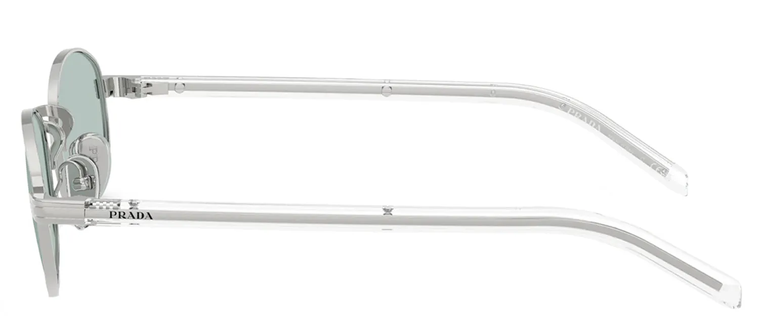 Prada PR B53S 1BC40N Oval Metal Silver Sunglasses with Blue Lens sold by Gaffos product image thumbnail 3