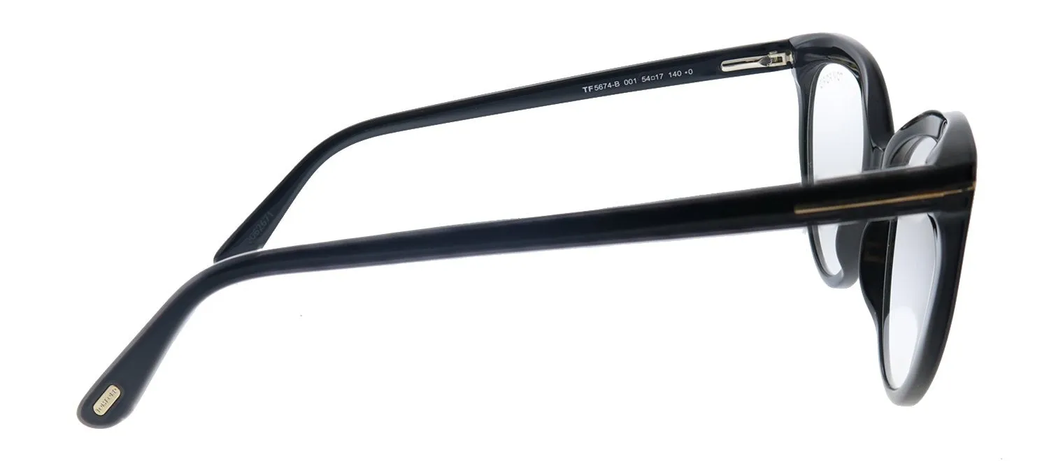 Tom Ford FT 5674-B 001 Cat-Eye Plastic Shiny Black Eyeglasses with Blue Block Lens sold by Gaffos product image thumbnail 3