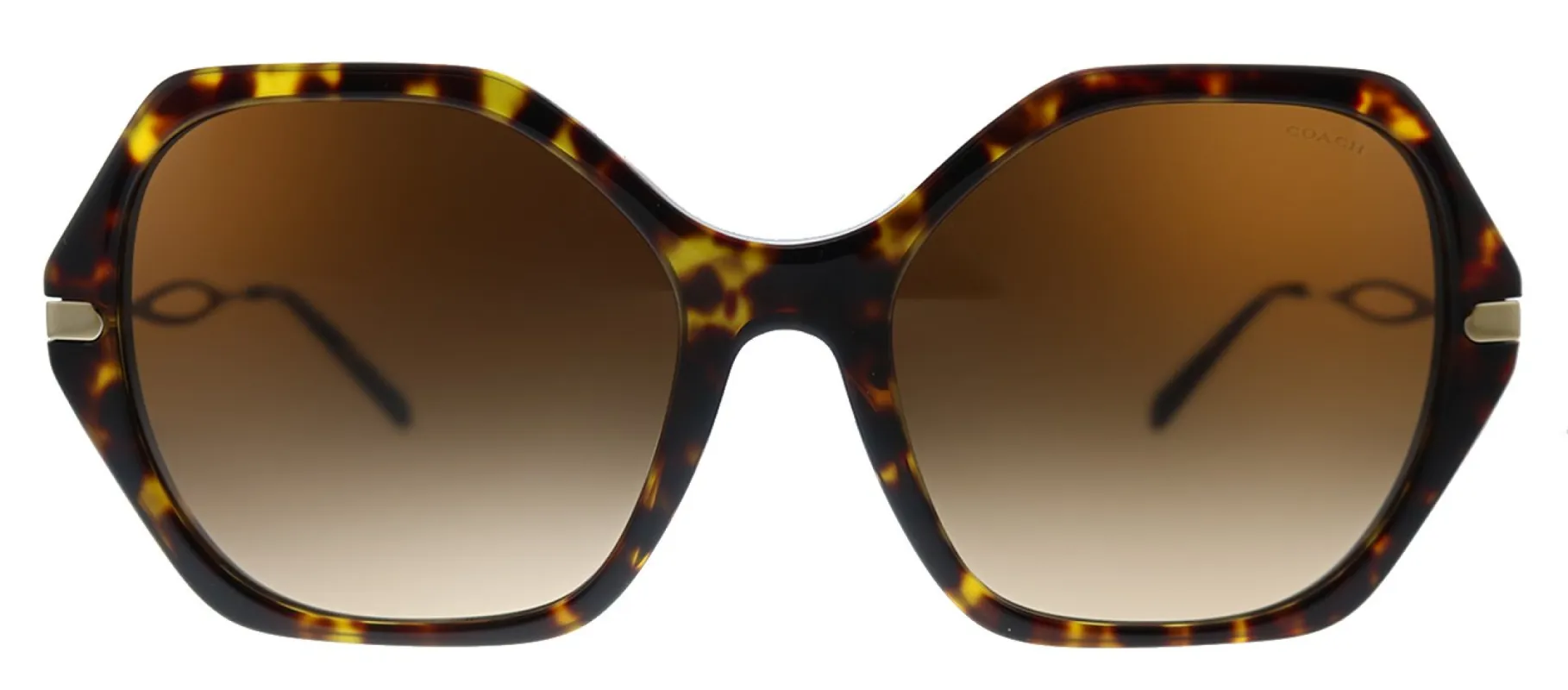 Coach C3345 HC 8315 512074 Geometric Plastic Havana Sunglasses with Brown Gradient Lens sold by Gaffos