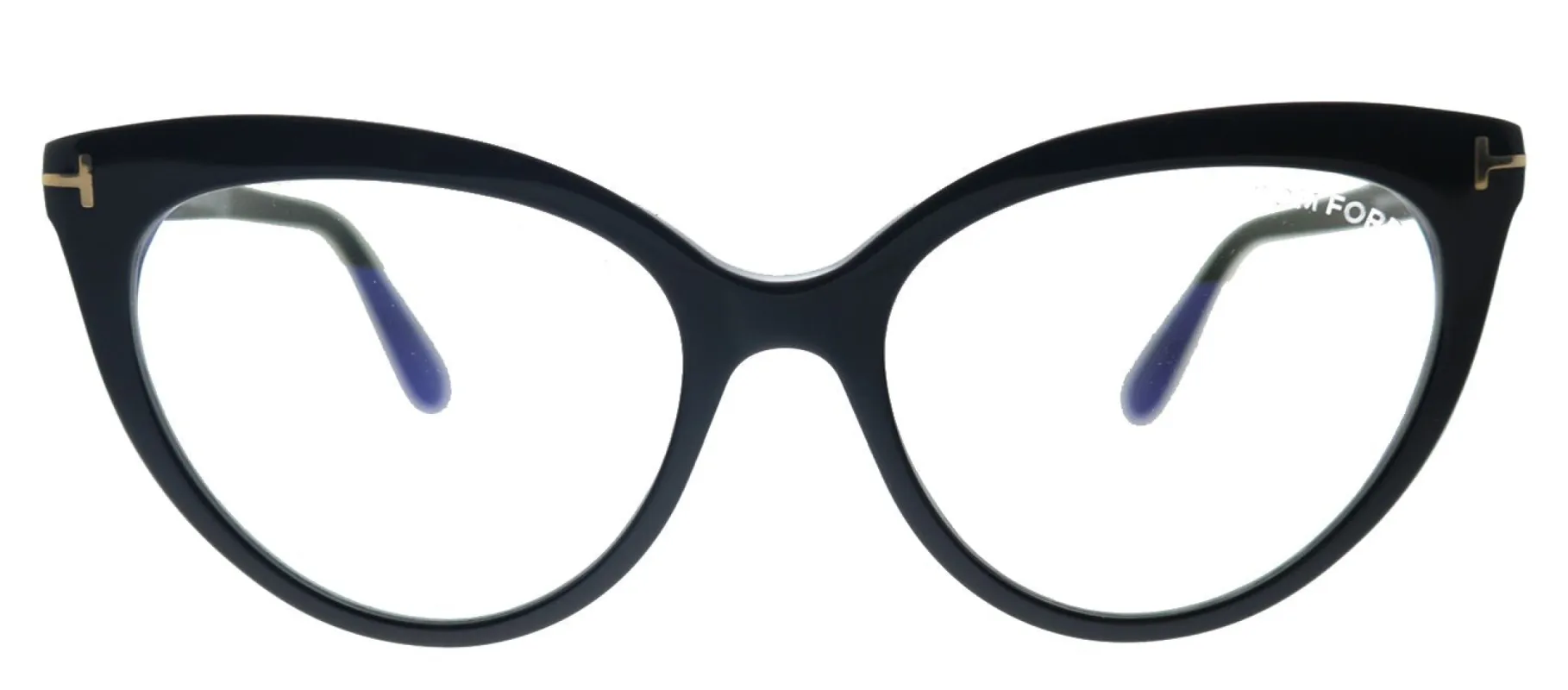 Tom Ford FT 5674-B 001 Cat-Eye Plastic Shiny Black Eyeglasses with Blue Block Lens sold by Gaffos