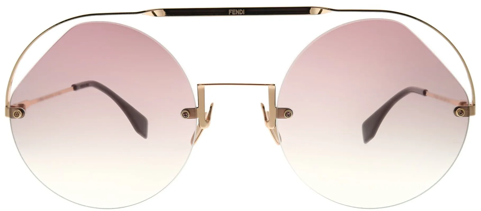 Fendi FF 0325 QHO 3X Round Metal Pink Sunglasses with Pink Gradient Lens sold by Gaffos