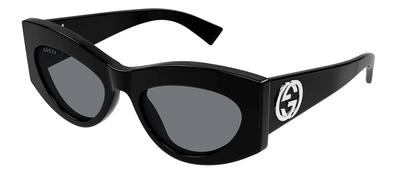 Gucci GG 1843S 001 Geometric Plastic Black Sunglasses with Grey Lens sold by Gaffos product image thumbnail 2