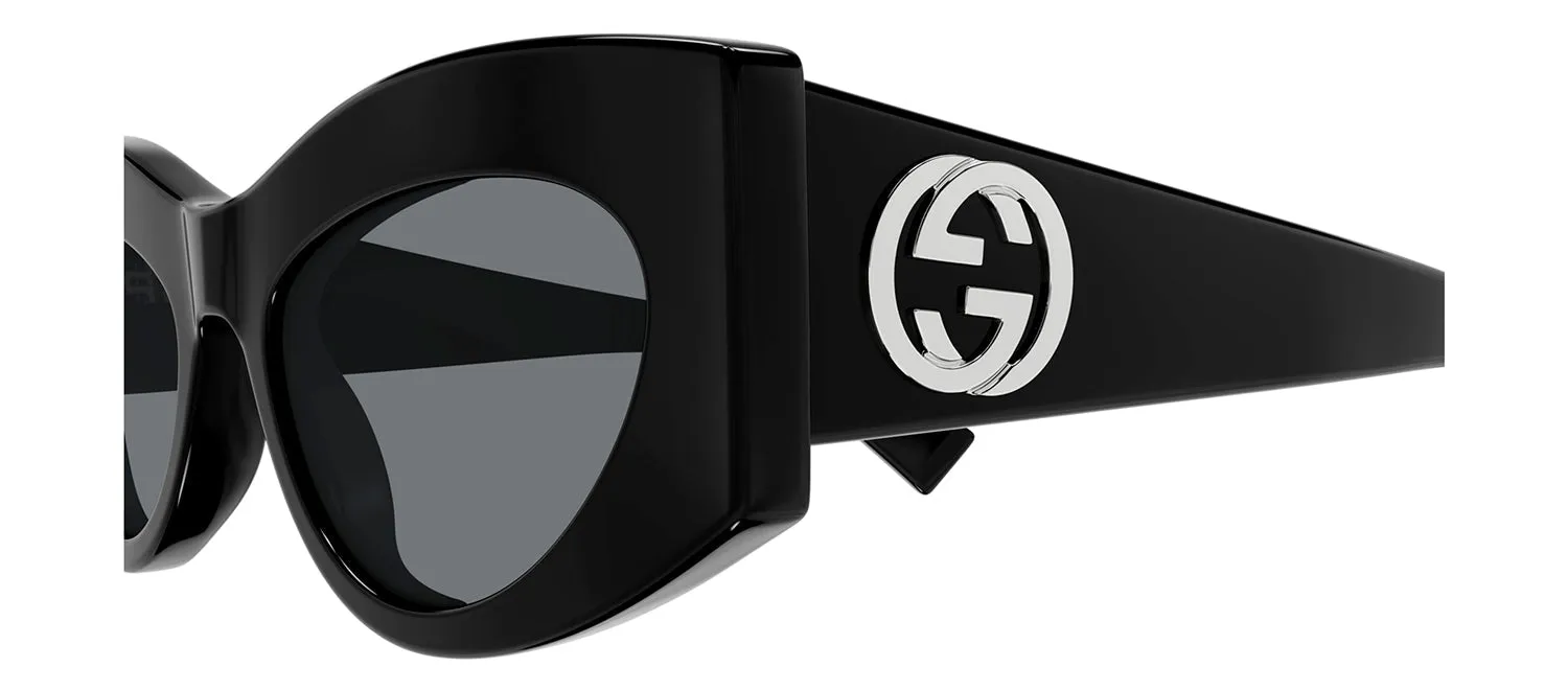 Gucci GG 1843S 001 Geometric Plastic Black Sunglasses with Grey Lens sold by Gaffos product image thumbnail 3