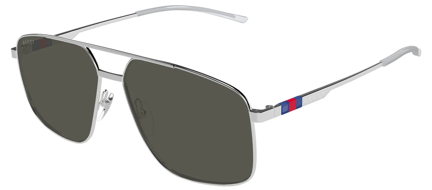 Gucci GG 1676S 001 Pilot Metal Silver Sunglasses with Grey Lens sold by Gaffos product image thumbnail 2