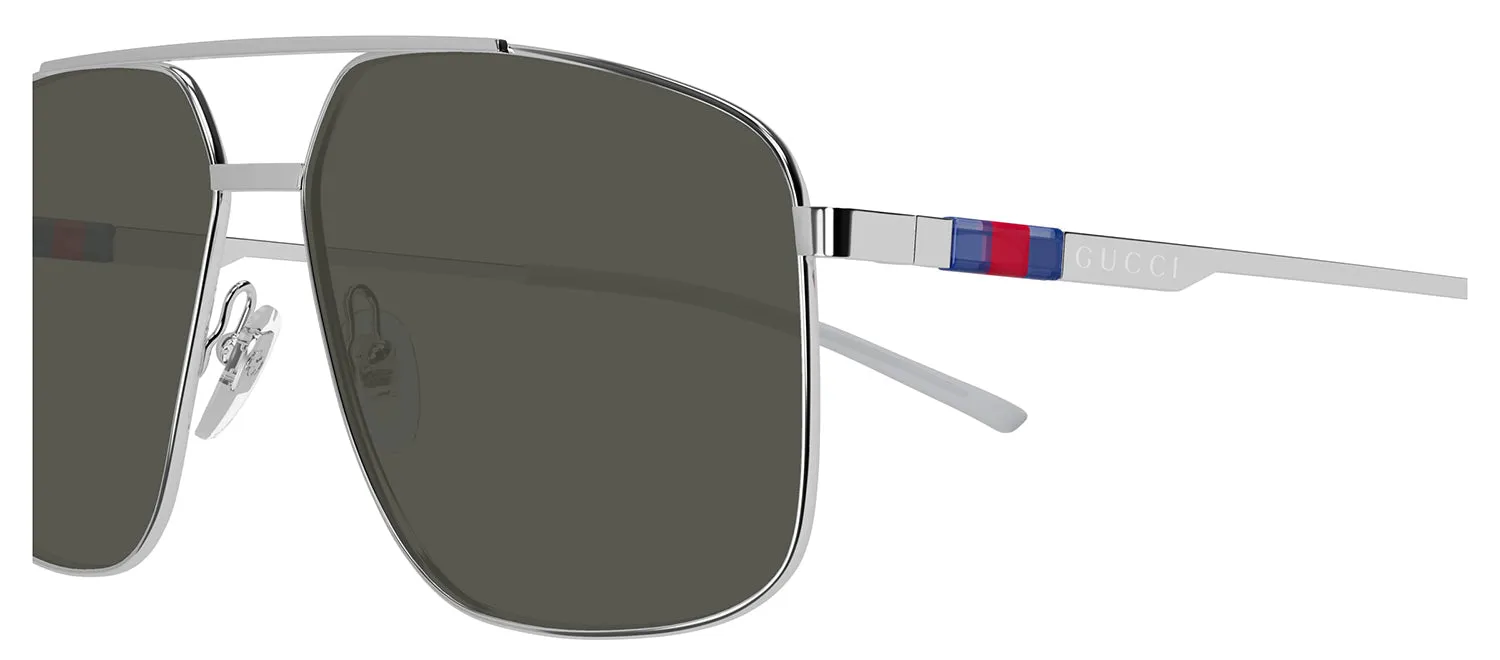 Gucci GG 1676S 001 Pilot Metal Silver Sunglasses with Grey Lens sold by Gaffos product image thumbnail 3
