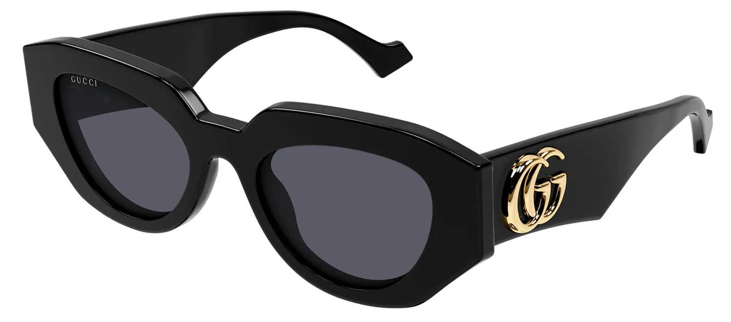 Gucci GG 1421S 001 Geometric Plastic Black Sunglasses with Grey Lens sold by Gaffos product image thumbnail 2