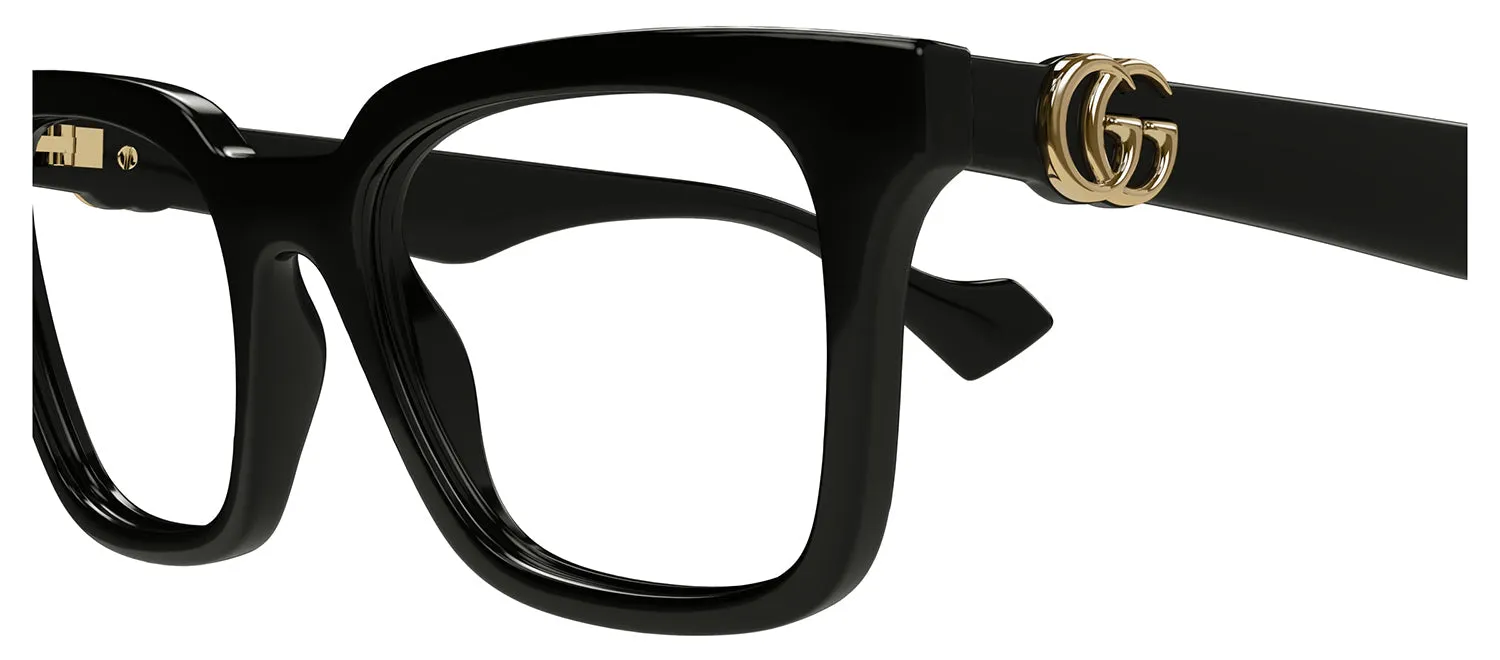 Gucci GG 1728O 001 Square Plastic Black Eyeglasses with Logo Stamped Demo Lenses Lens sold by Gaffos product image thumbnail 3