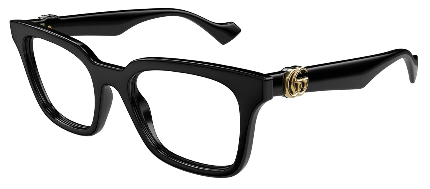 Gucci GG 1728O 001 Square Plastic Black Eyeglasses with Logo Stamped Demo Lenses Lens sold by Gaffos product image thumbnail 2