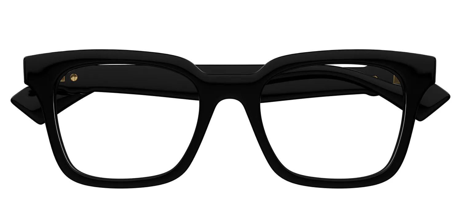 Gucci GG 1728O 001 Square Plastic Black Eyeglasses with Logo Stamped Demo Lenses Lens sold by Gaffos