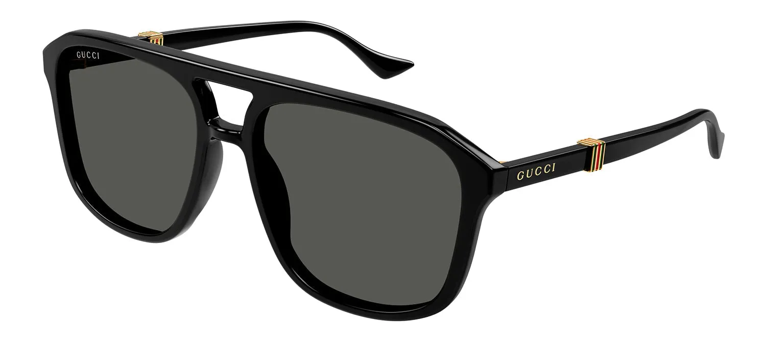 Gucci GG 1494S 001 Pilot Plastic Black Sunglasses with Grey Lens sold by Gaffos product image thumbnail 2