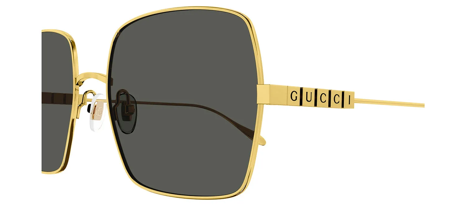 Gucci GG 1434S 001 Square Metal Gold Sunglasses with Grey Lens sold by Gaffos product image thumbnail 3