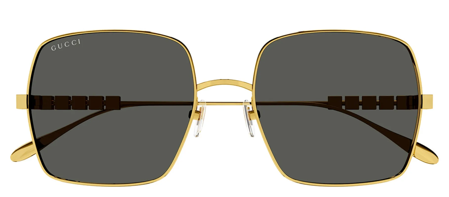 Gucci GG 1434S 001 Square Metal Gold Sunglasses with Grey Lens sold by Gaffos