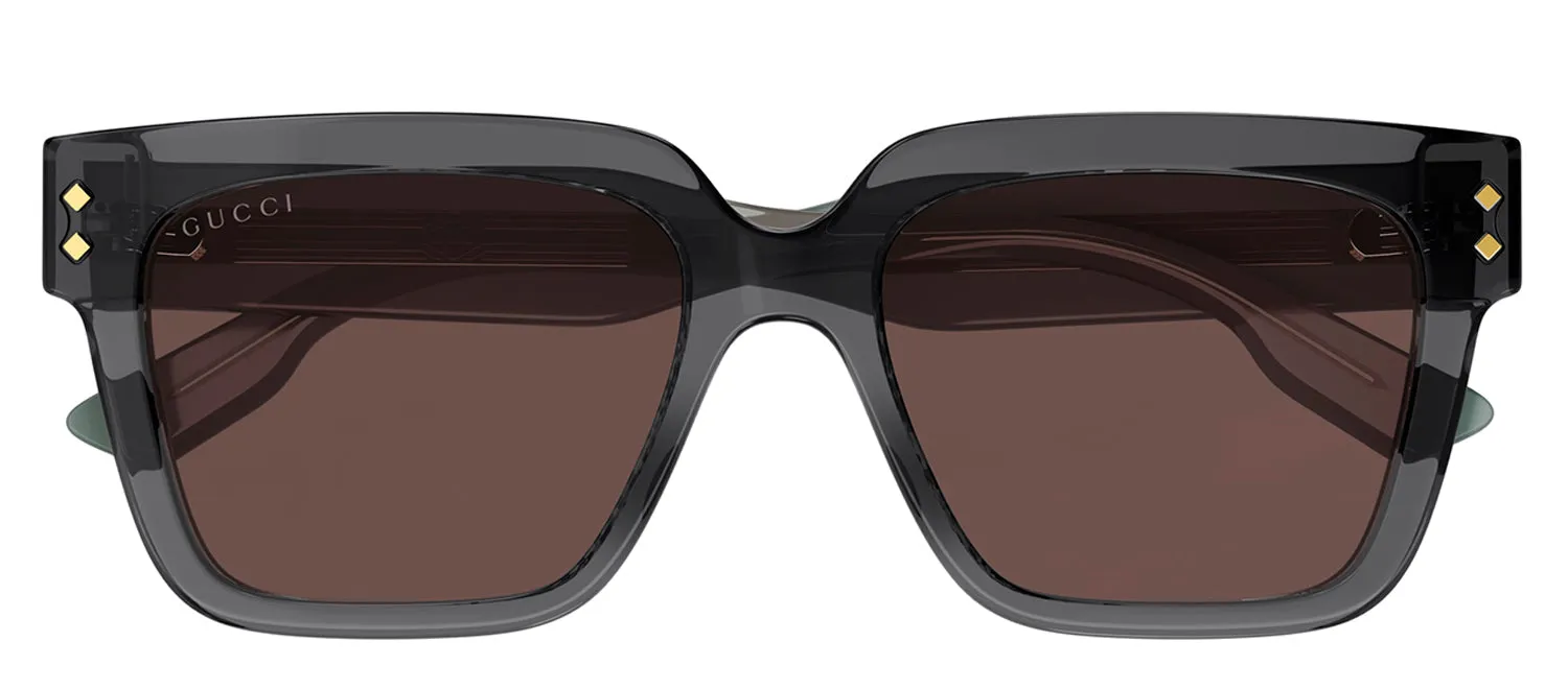 Gucci GG 1084S 004 Square Plastic Grey Sunglasses with Brown Lens sold by Gaffos