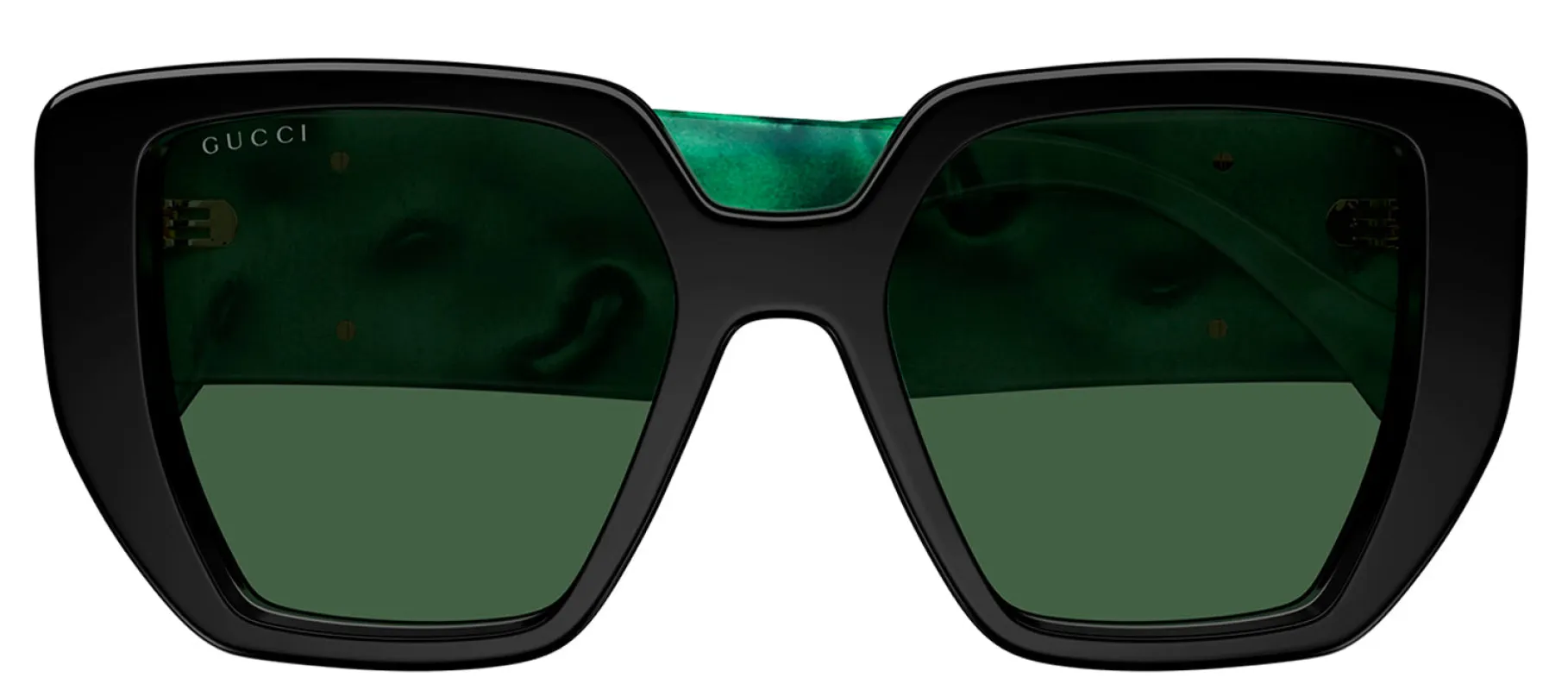 Gucci GG 0956S 001 Oversized Plastic Black Sunglasses with Green Lens sold by Gaffos