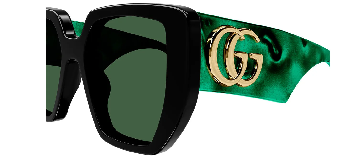 Gucci GG 0956S 001 Oversized Plastic Black Sunglasses with Green Lens sold by Gaffos product image thumbnail 3