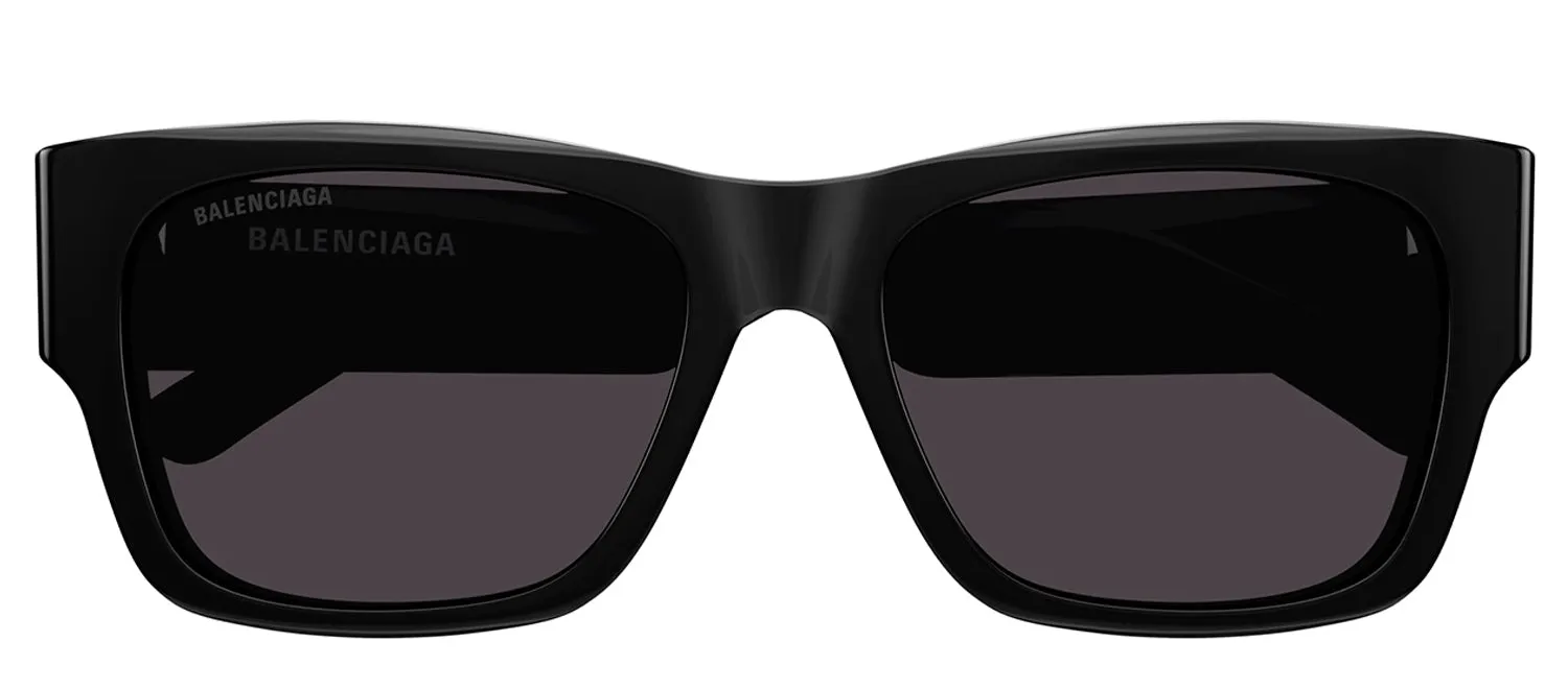 Balenciaga BB 0262SA 001 Square Plastic Black Sunglasses with Grey Lens sold by Gaffos