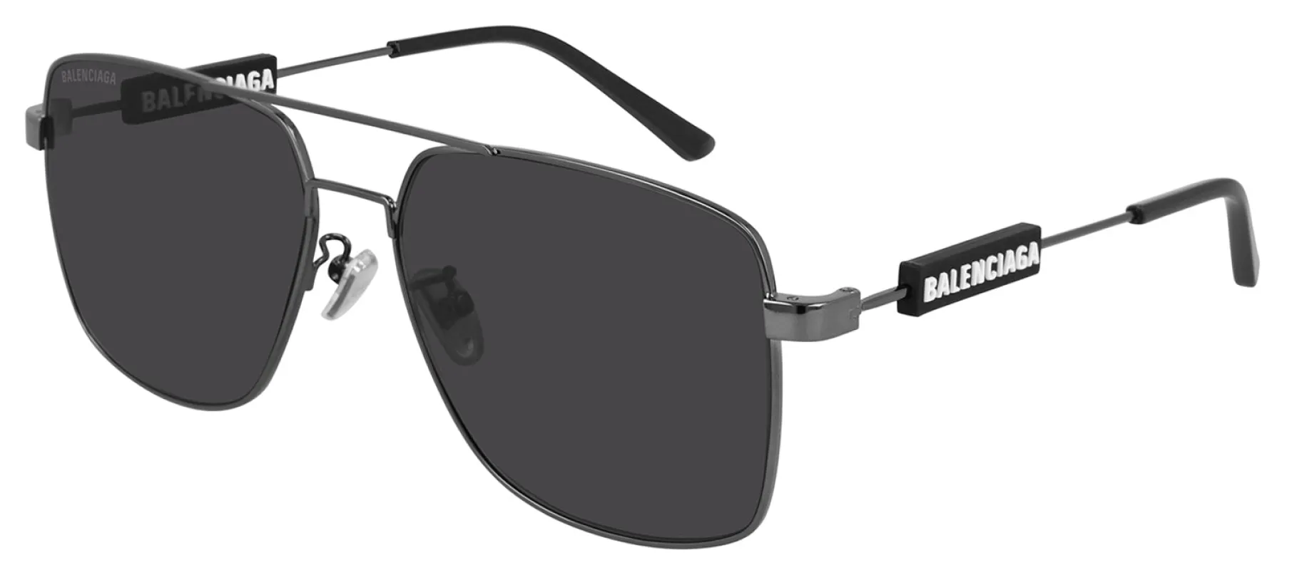 Balenciaga BB 0116SA 001 Navigator Metal Grey Sunglasses with Grey Lens sold by Gaffos