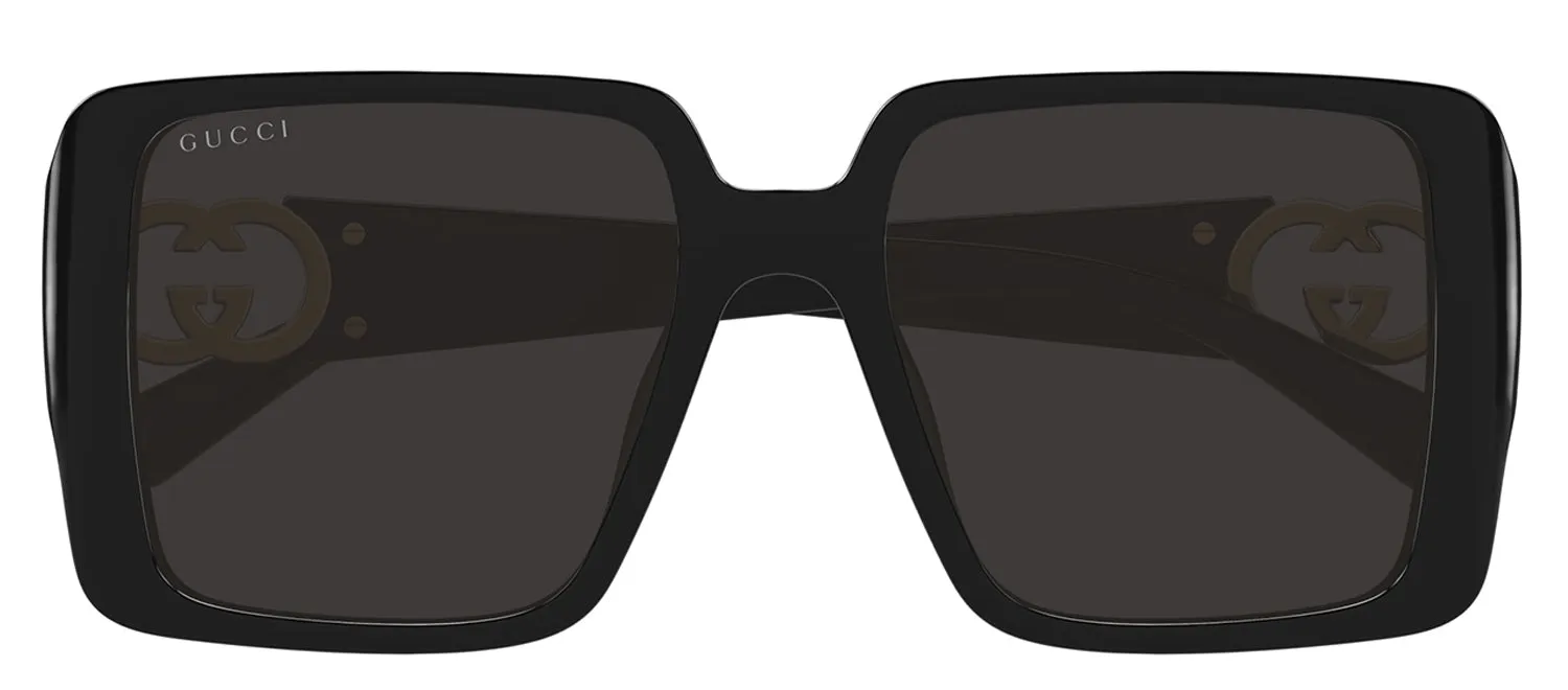Gucci GG 1692S 001 Square Plastic Black Sunglasses with Grey Lens sold by Gaffos