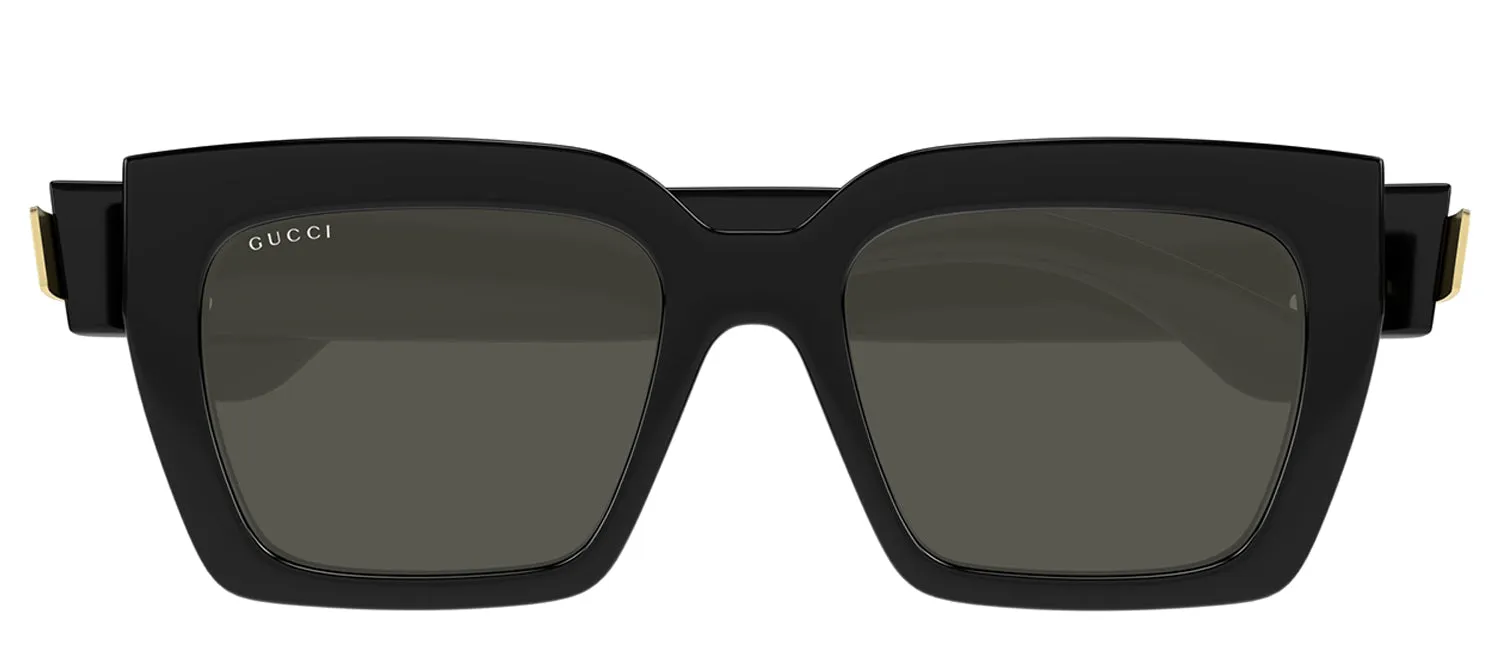 Gucci GG 1689S 001 Square Plastic Black Sunglasses with Grey Lens sold by Gaffos