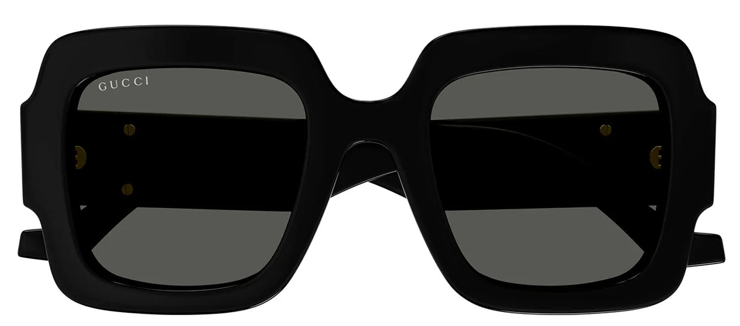 Gucci GG 1547S 001 Square Plastic Black Sunglasses with Grey Lens sold by Gaffos