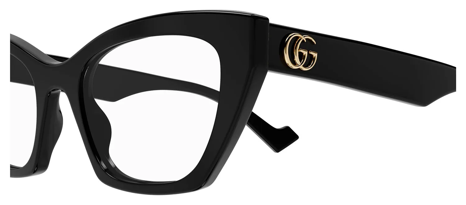 Gucci GG 1334O 001 Cat-Eye Plastic Black Eyeglasses with Logo Stamped Demo Lenses Lens sold by Gaffos product image thumbnail 3