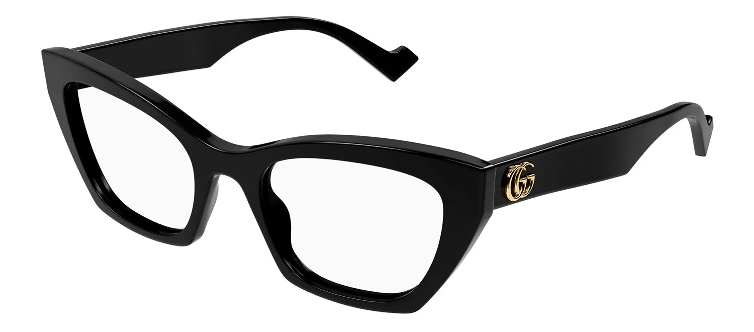 Gucci GG 1334O 001 Cat-Eye Plastic Black Eyeglasses with Logo Stamped Demo Lenses Lens sold by Gaffos product image thumbnail 2