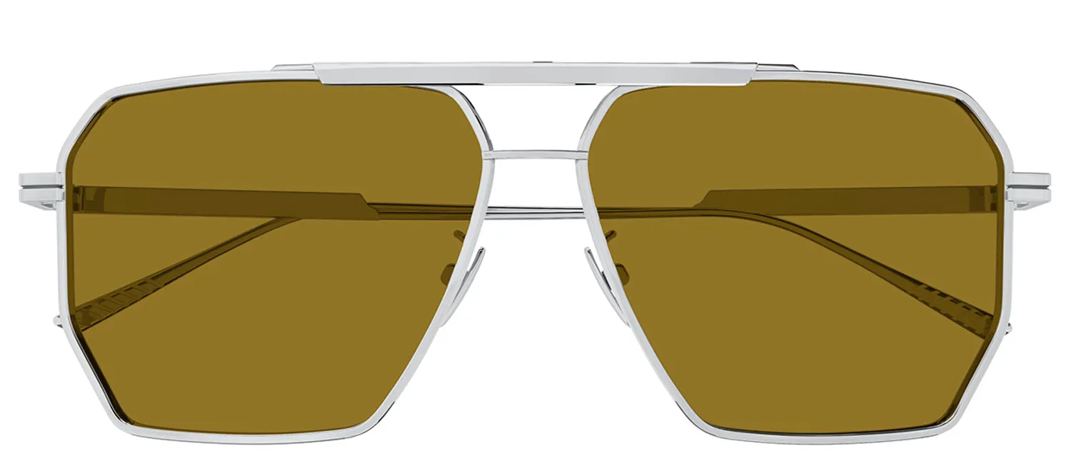 Bottega Veneta BV 1012S 007 Navigator Metal Silver Sunglasses with Brown Lens sold by Gaffos