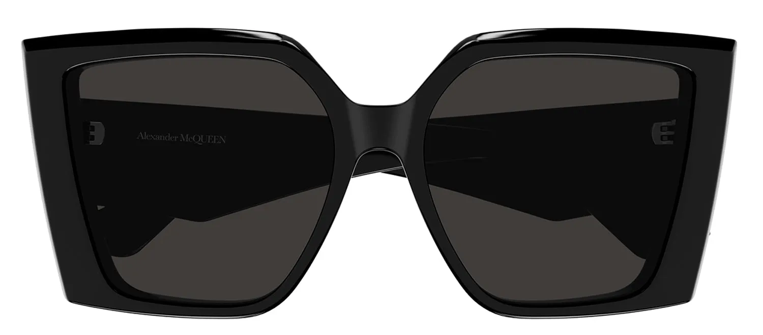 Alexander McQueen AM 0467S 001 Square Plastic Black Sunglasses with Grey Lens sold by Gaffos