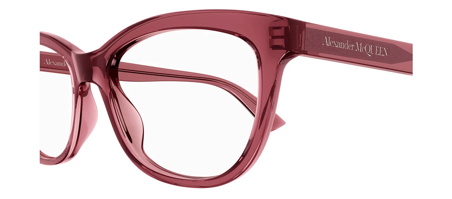 Alexander McQueen AM 0461O 004 Cat-Eye Plastic Burgundy Eyeglasses with Logo Stamped Demo Lenses sold by Gaffos product image thumbnail 3