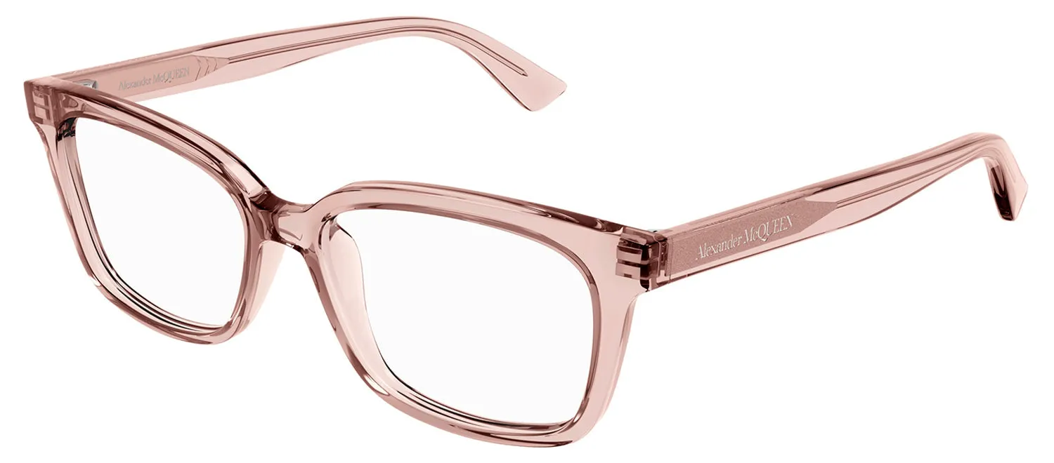 Alexander McQueen AM 0464O 003 Rectangle Plastic Pink Eyeglasses with Logo Stamped Demo Lenses sold by Gaffos product image thumbnail 2