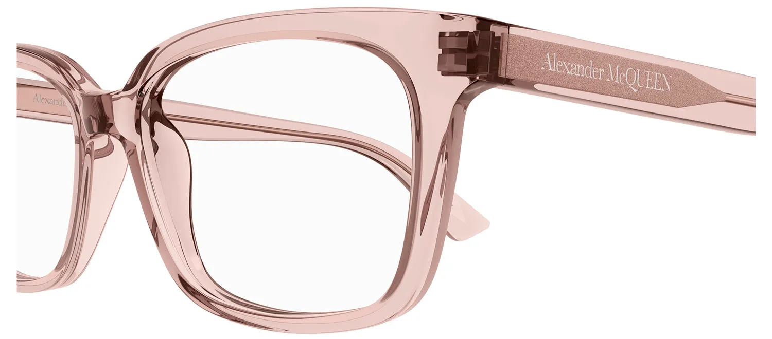 Alexander McQueen AM 0464O 003 Rectangle Plastic Pink Eyeglasses with Logo Stamped Demo Lenses sold by Gaffos product image thumbnail 3