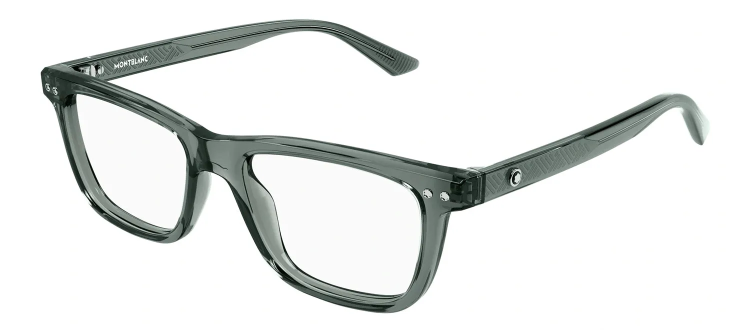 MontBlanc MB 0322O 008 Rectangle Plastic Blue Eyeglasses with Logo Stamped Demo Lenses sold by Gaffos product image thumbnail 2
