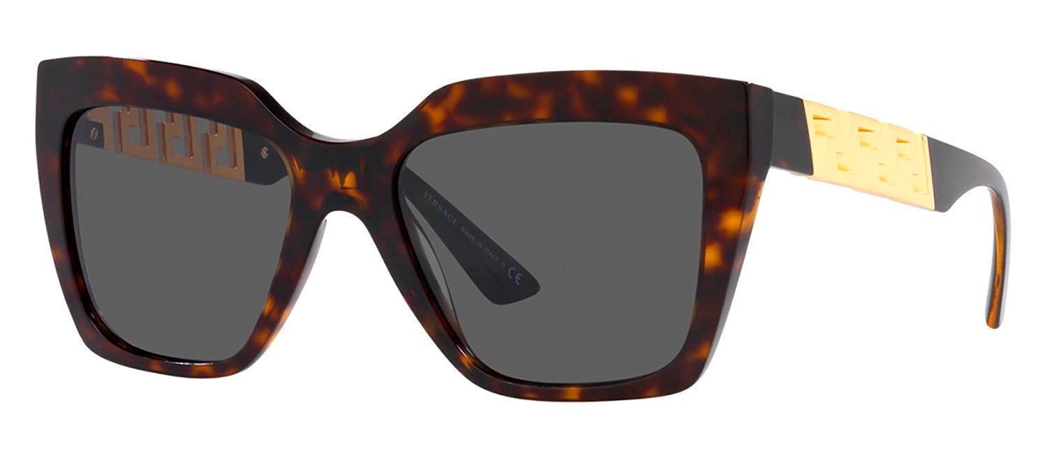 Versace VE 4418F 108/87 Square Plastic Havana Sunglasses with Dark Grey Lens sold by Gaffos