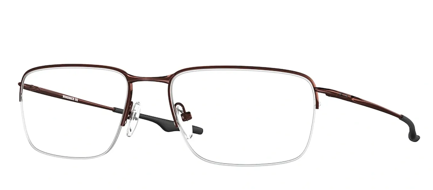 Oakley OX 5148 514807 Square Titanium Brown Eyeglasses with Transparent Demo Lens sold by Gaffos product image thumbnail 2