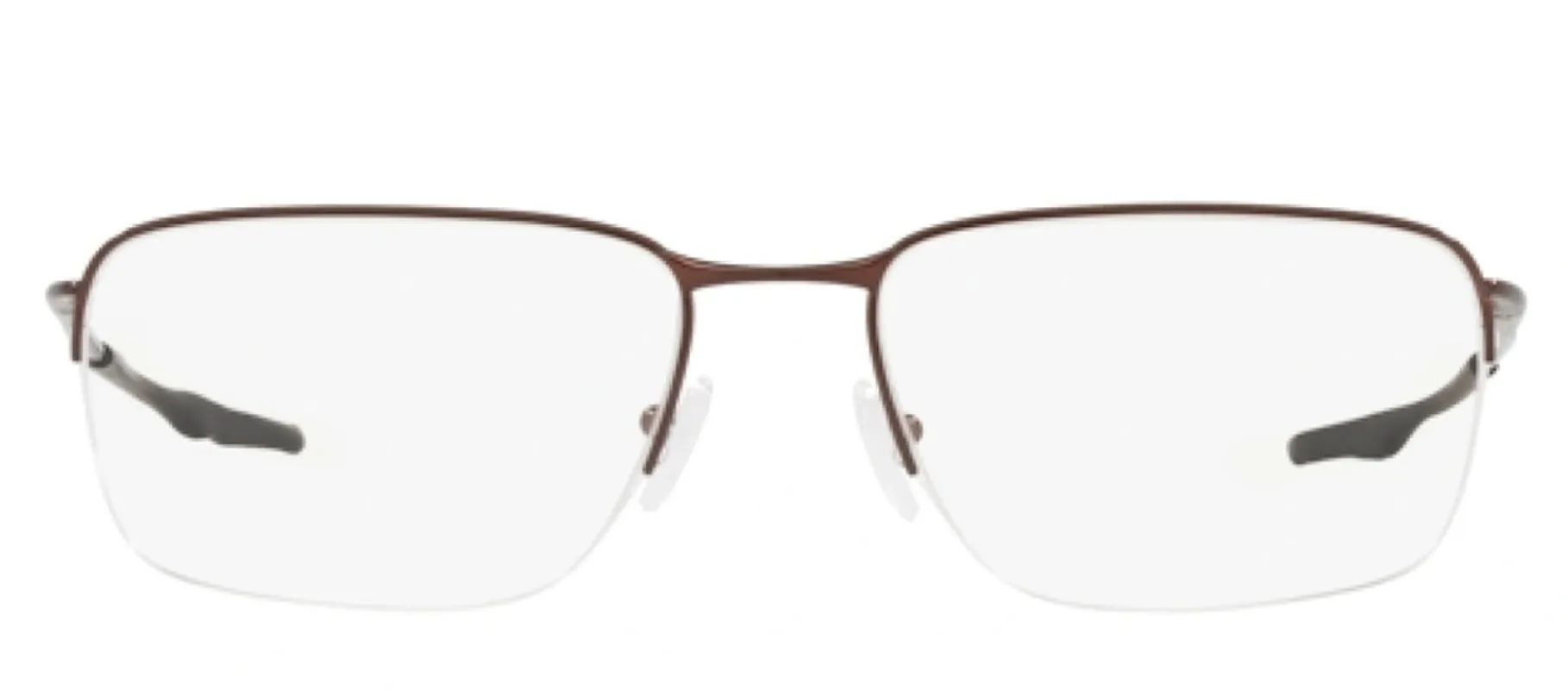 Oakley OX 5148 514807 Square Titanium Brown Eyeglasses with Transparent Demo Lens sold by Gaffos