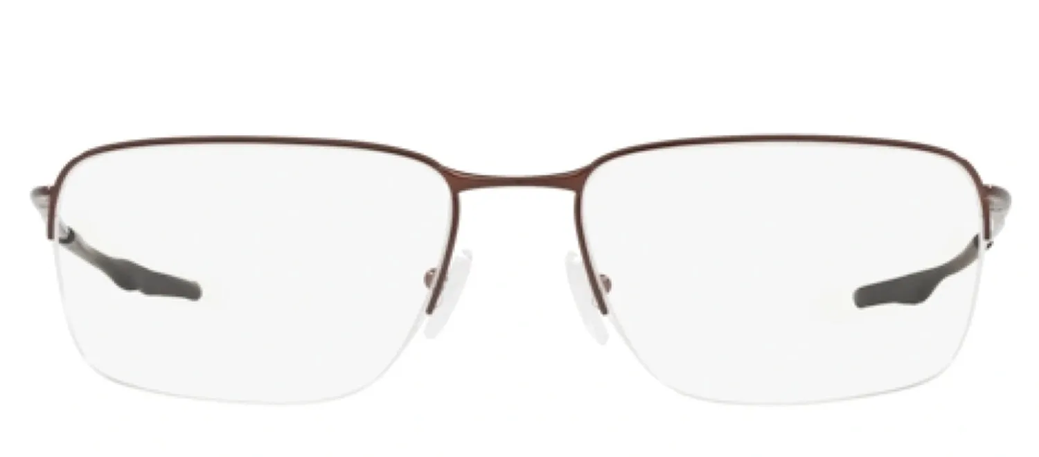 Oakley OX 5148 514807 Square Titanium Brown Eyeglasses with Transparent Demo Lens sold by Gaffos