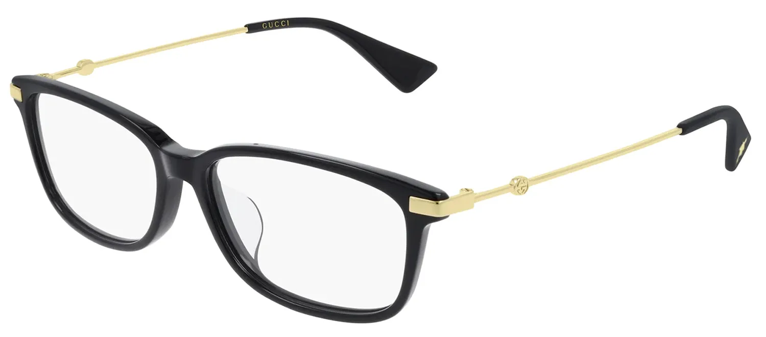 Gucci GG 0759OA 001 Square Acetate Black Eyeglasses with Transparent Demo Lens sold by Gaffos