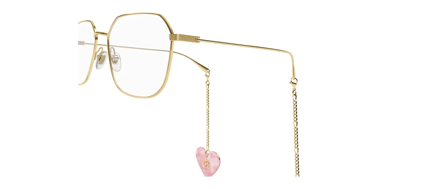 Gucci GG 1032O 001 Round Metal Gold Eyeglasses with Transparent Demo Lens sold by Gaffos product image thumbnail 3
