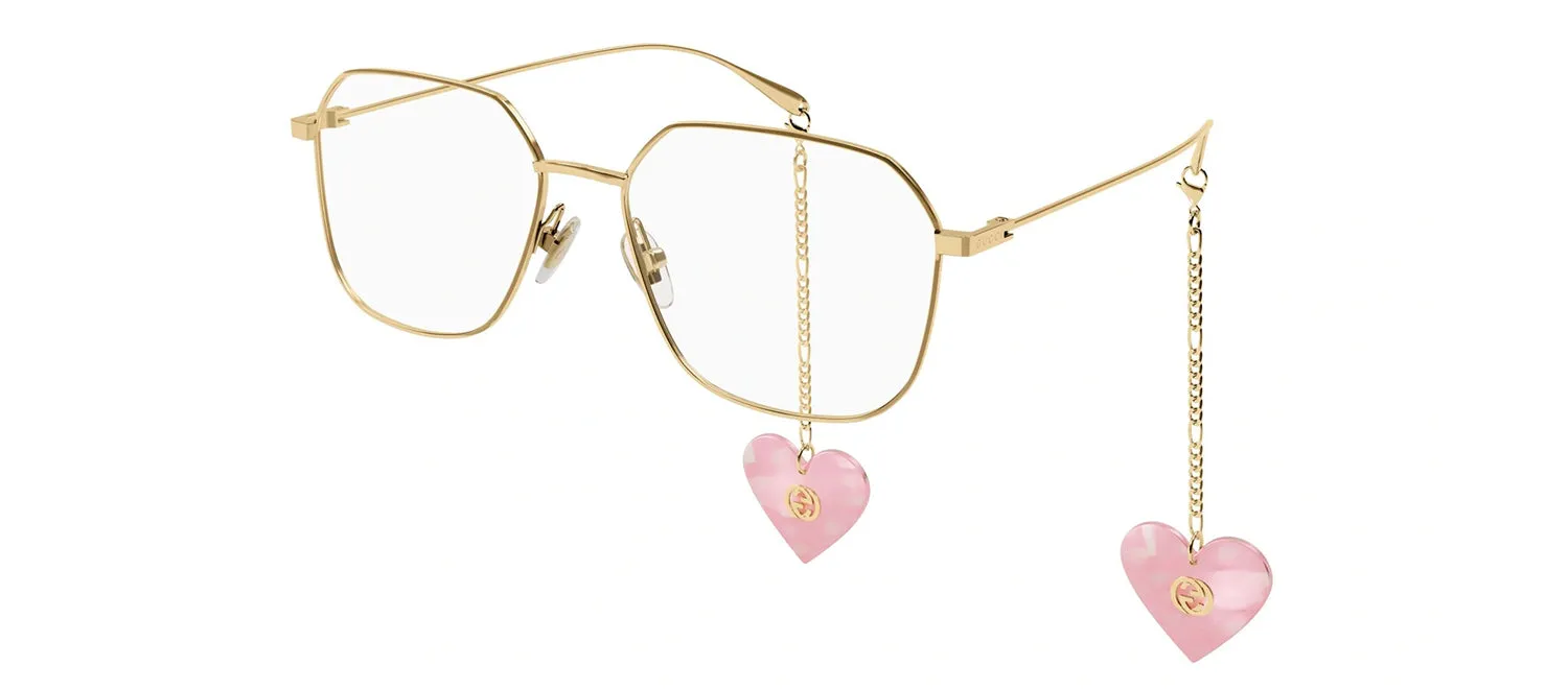 Gucci GG 1032O 001 Round Metal Gold Eyeglasses with Transparent Demo Lens sold by Gaffos product image thumbnail 2