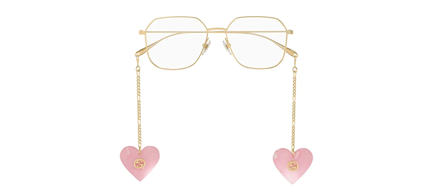 Gucci GG 1032O 001 Round Metal Gold Eyeglasses with Transparent Demo Lens sold by Gaffos