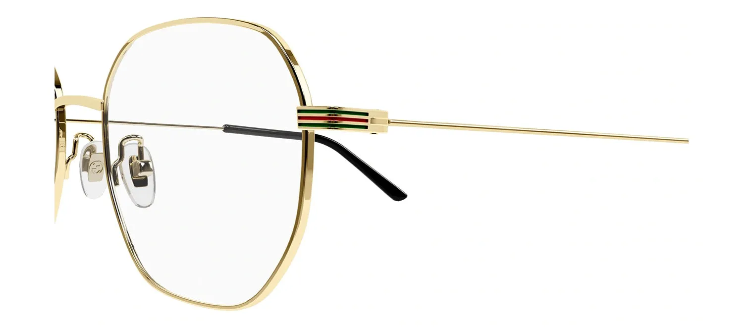 Gucci GG 1125OA 001 Round Metal Gold Eyeglasses with Transparent Demo Lens sold by Gaffos product image thumbnail 3