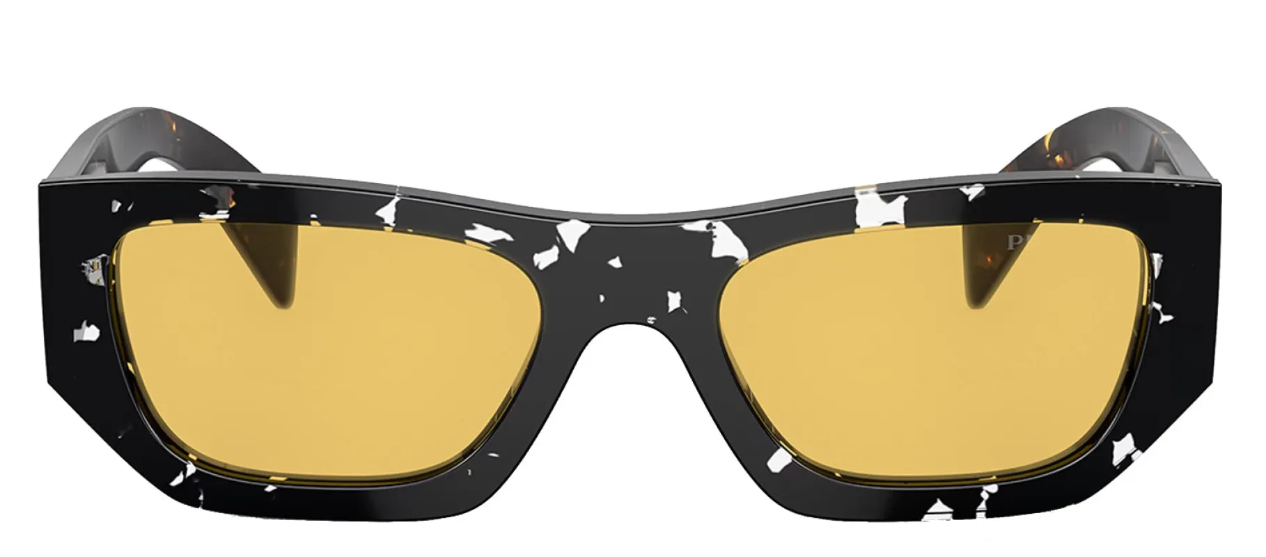 Prada PR A01S 15O10C Pillow Acetate Brown Sunglasses with Yellow Lens sold by Gaffos