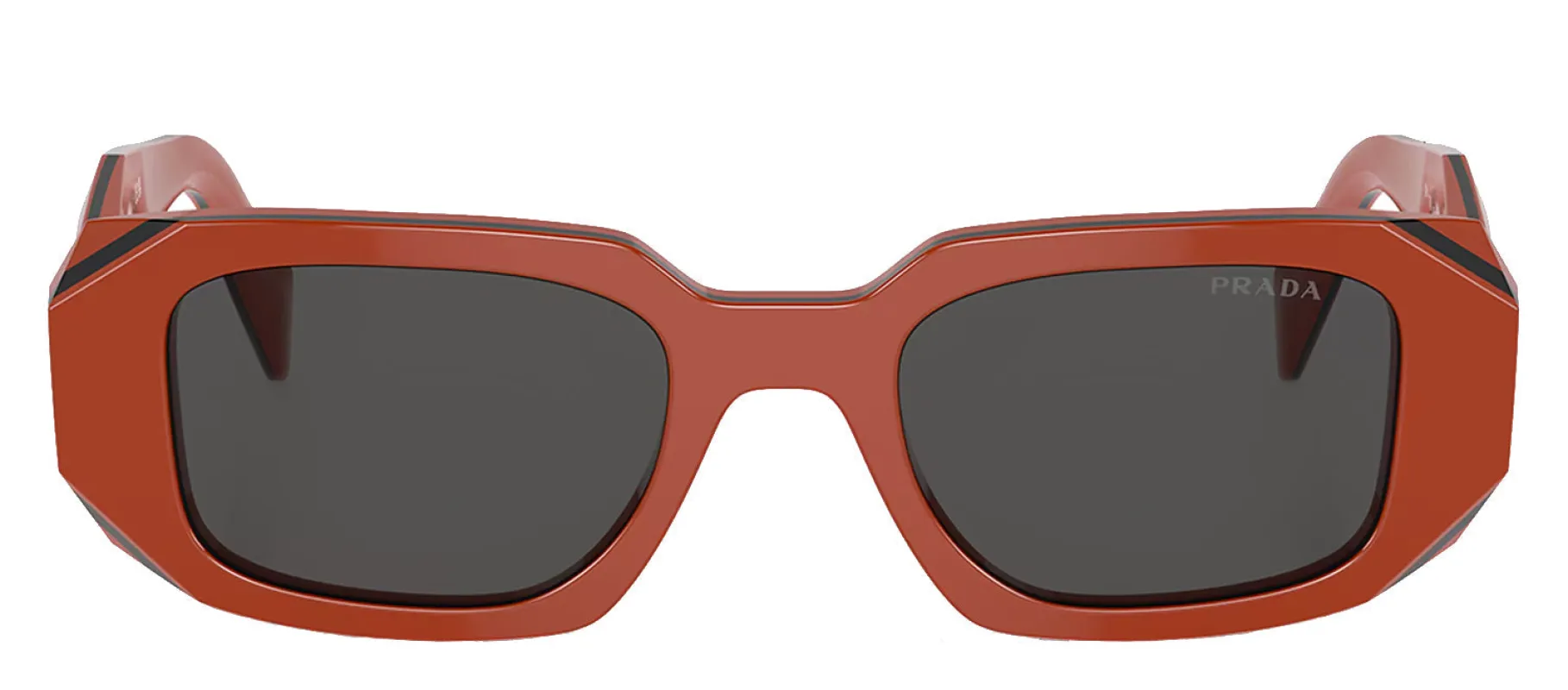 Prada PR 17WS 12N5S0 Rectangle Acetate Orange Sunglasses with Dark Grey Lens sold by Gaffos