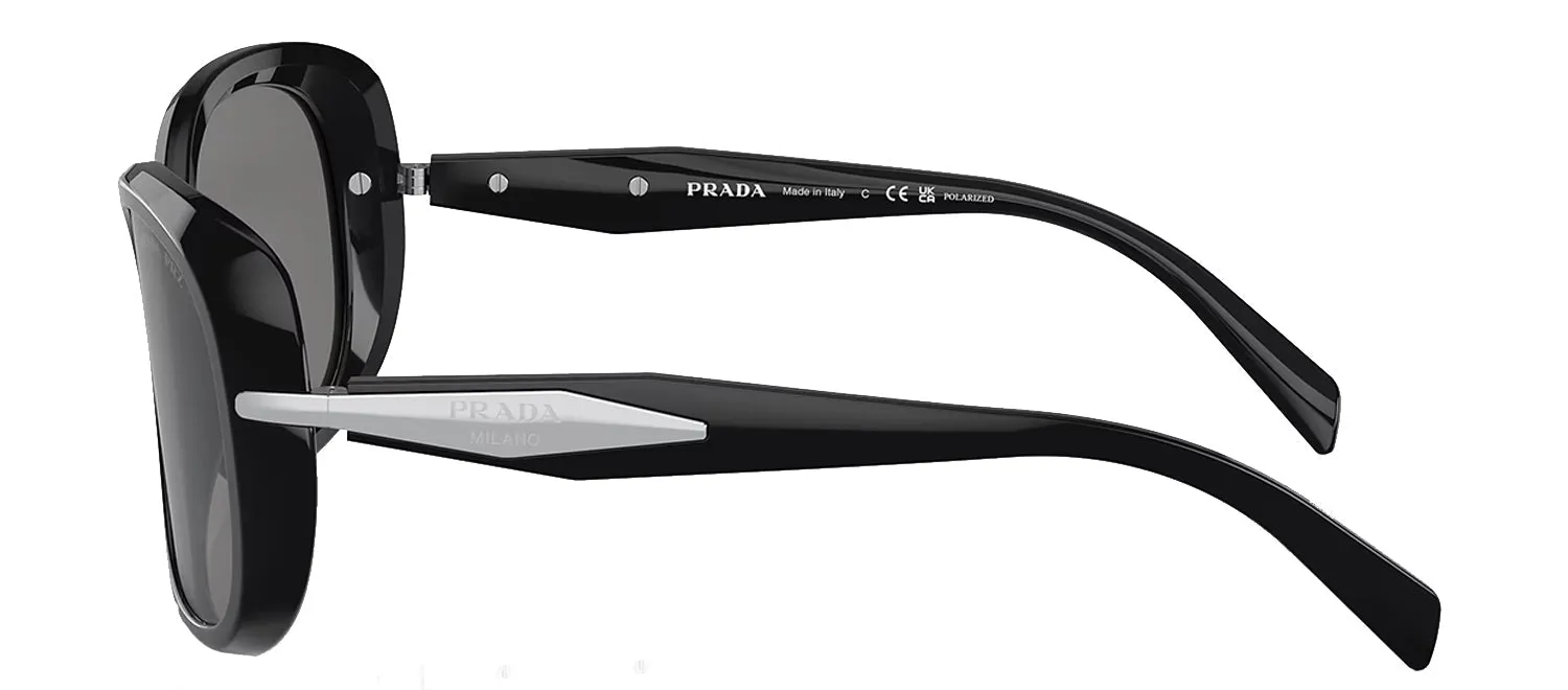 Prada PR 04ZS 1AB5Z1 Butterfly Plastic Black Sunglasses with Dark Grey Polarized Lens sold by Gaffos product image thumbnail 3