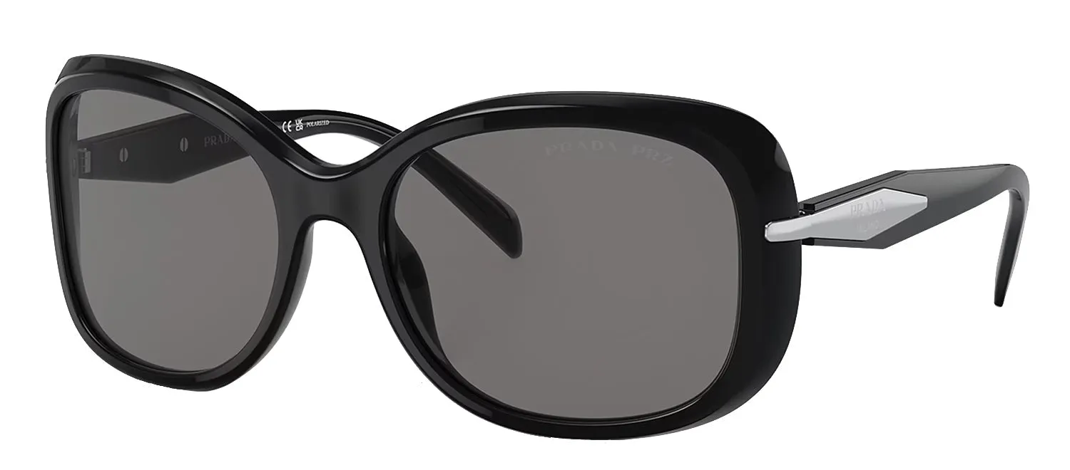 Prada PR 04ZS 1AB5Z1 Butterfly Plastic Black Sunglasses with Dark Grey Polarized Lens sold by Gaffos product image thumbnail 2